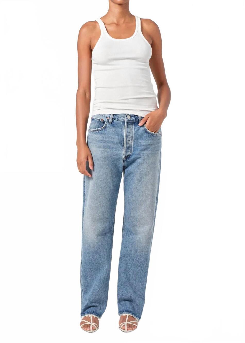 NEW AGOLDE fran low slung straight jeans in reign